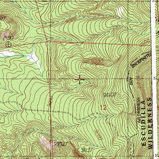 Topographic Map of Hulsey Fork Tank, AZ