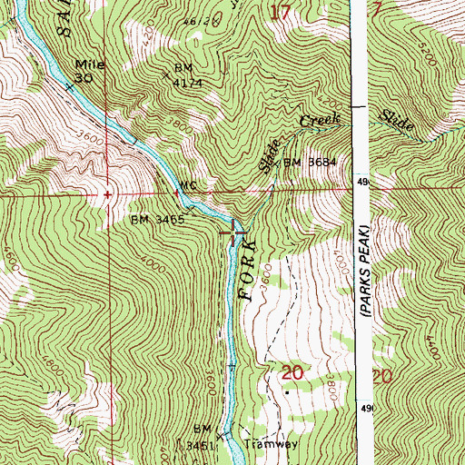Topographic Map of Slide Creek, ID