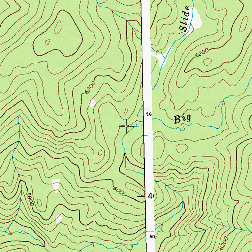 Topographic Map of Slide Creek, ID