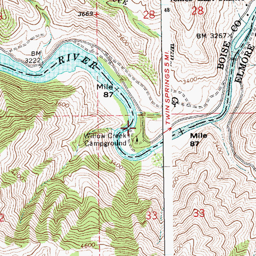 Topographic Map of Slide Gulch, ID