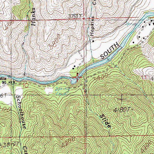 Topographic Map of Slide Gulch, ID