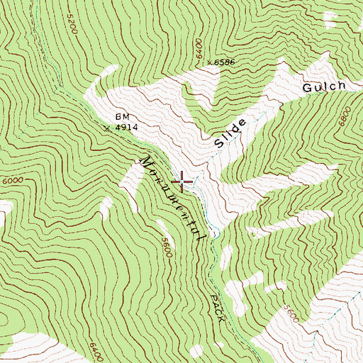 Topographic Map of Slide Gulch, ID