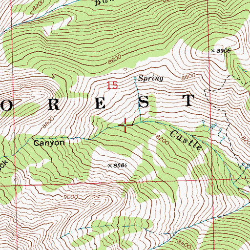 Topographic Map of Slide Rock Canyon, ID
