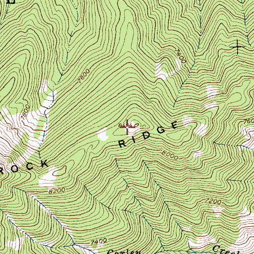 Topographic Map of Sliderock Ridge, ID