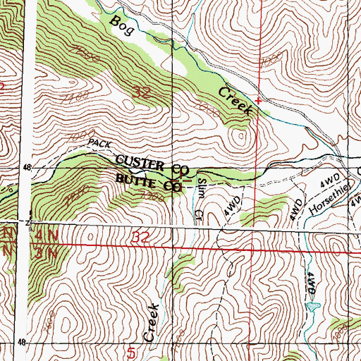 Topographic Map of Slim Creek, ID