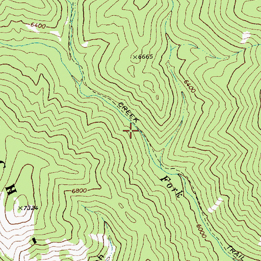 Topographic Map of Sliver Creek Trail, ID