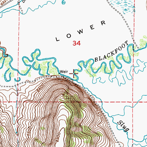 Topographic Map of Slug Creek, ID
