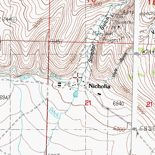 Topographic Map of Smelter Gulch, ID