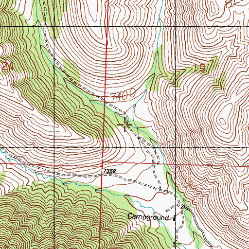 Topographic Map of Smiley Creek, ID