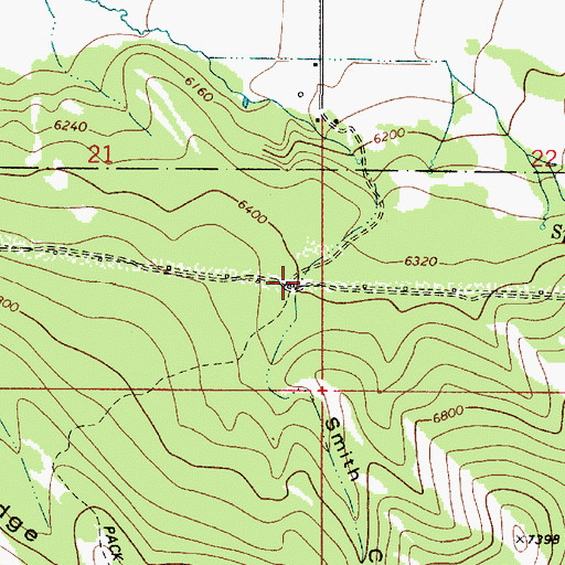 Topographic Map of Smith Canyon, ID