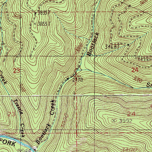 Topographic Map of Smith Creek, ID
