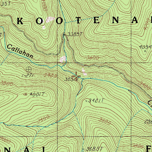 Topographic Map of Smith Creek, ID