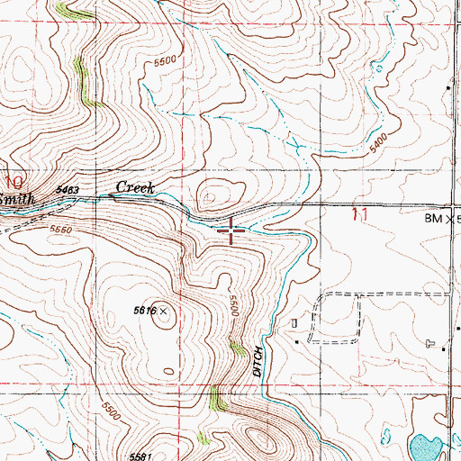 Topographic Map of Smith Creek, ID