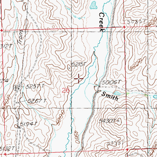 Topographic Map of Smith Creek, ID