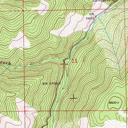 Topographic Map of Smith Creek, ID
