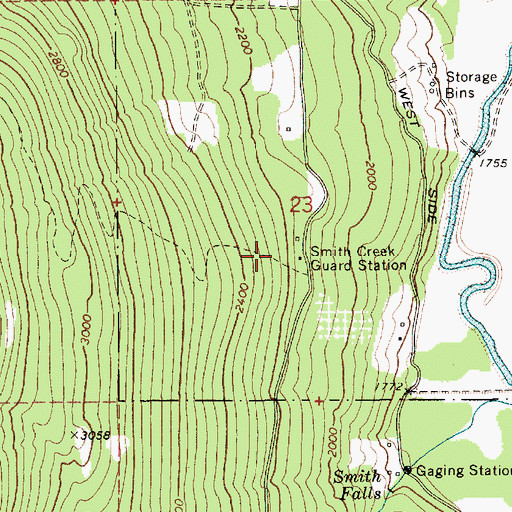 Topographic Map of Smith Creek Guard Station, ID