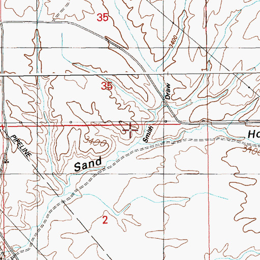 Topographic Map of Smith Draw, ID