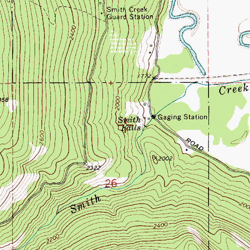 Topographic Map of Smith Falls, ID