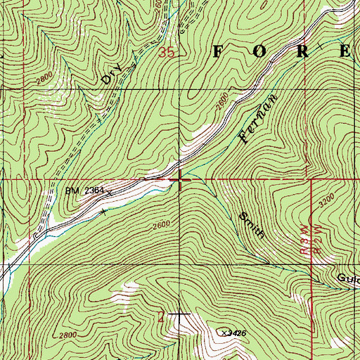 Topographic Map of Smith Gulch, ID