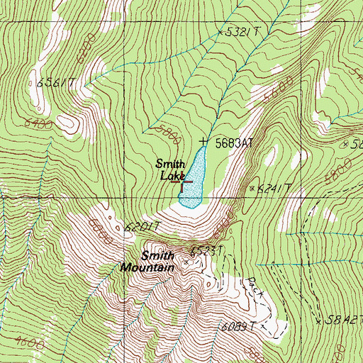 Topographic Map of Smith Lake, ID