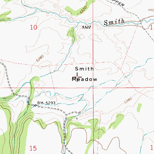 Topographic Map of Smith Meadow, ID