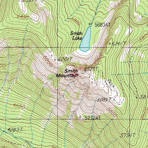 Topographic Map of Smith Mountain, ID