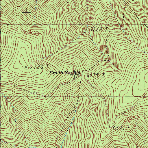 Topographic Map of Smith Saddle, ID