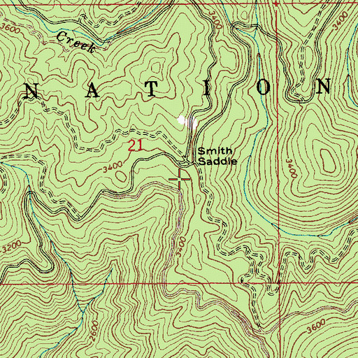 Topographic Map of Smith Saddle, ID