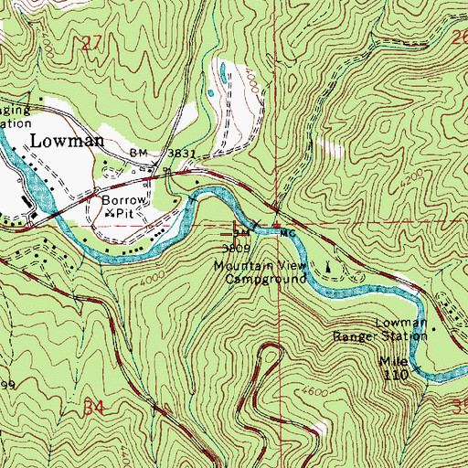 Topographic Map of Smokey Creek, ID