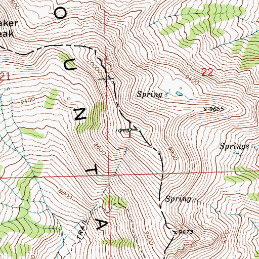 Topographic Map of Smoky Mountains, ID