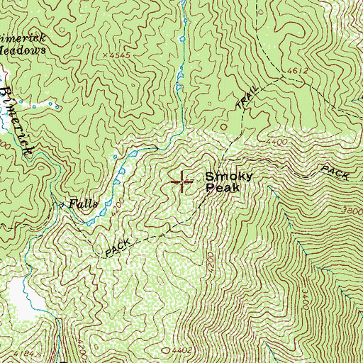 Topographic Map of Smoky Peak, ID