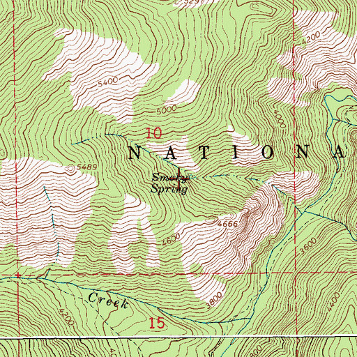 Topographic Map of Smoky Spring, ID