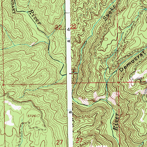 Topographic Map of Snake Creek, ID