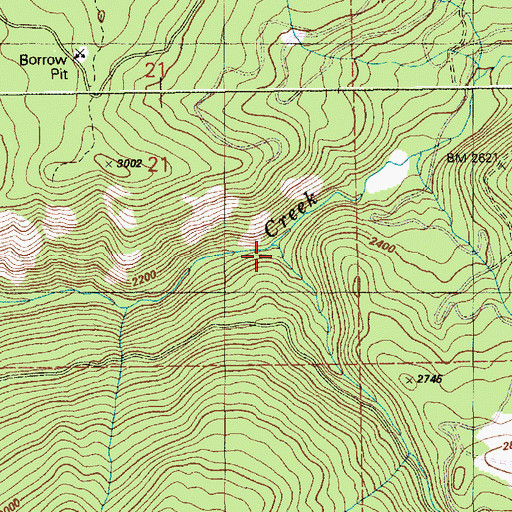 Topographic Map of Snake Creek, ID
