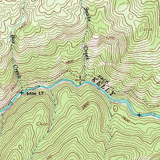 Topographic Map of Snake Creek, ID
