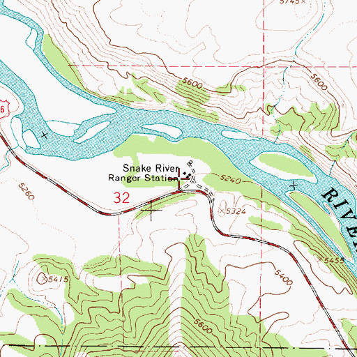 Topographic Map of Snake River Ranger Station, ID