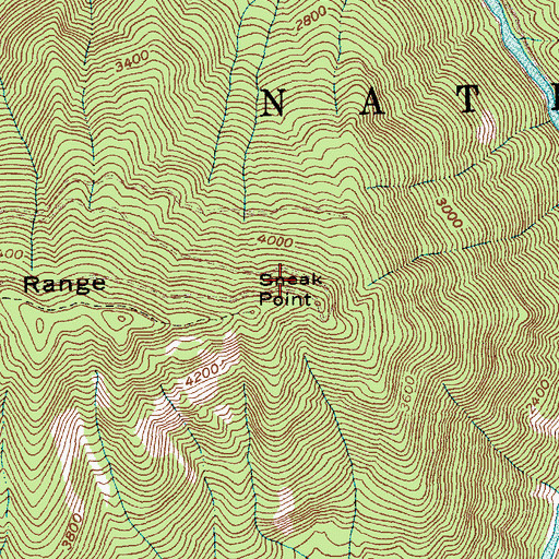 Topographic Map of Sneak Point, ID