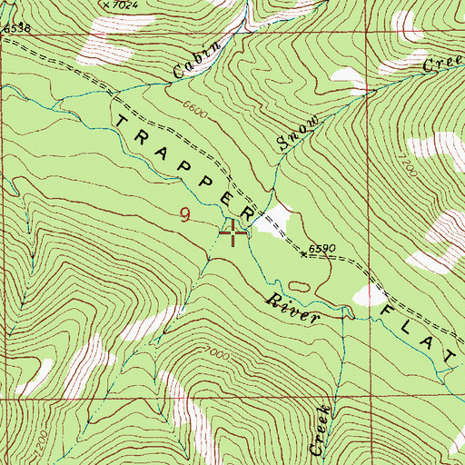 Topographic Map of Snow Creek, ID