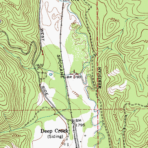 Topographic Map of Snow Creek, ID