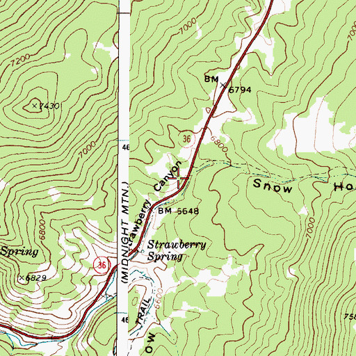 Topographic Map of Snow Hollow, ID