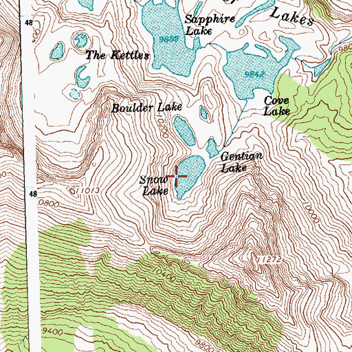 Topographic Map of Snow Lake, ID