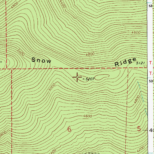 Topographic Map of Snow Ridge, ID