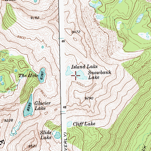 Topographic Map of Snowbank Lake, ID