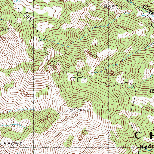 Topographic Map of Snowbank Trail, ID