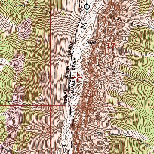 Topographic Map of Snowdrift Mountain, ID