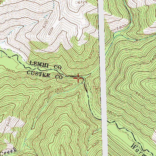 Topographic Map of Snowshoe Creek, ID