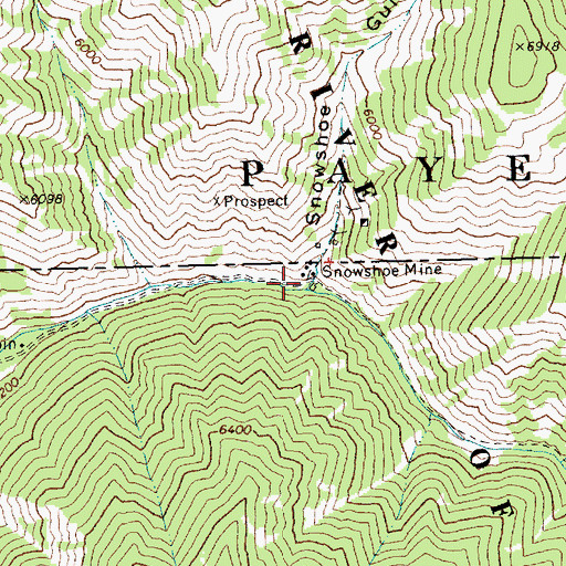Topographic Map of Snowshoe Gulch, ID