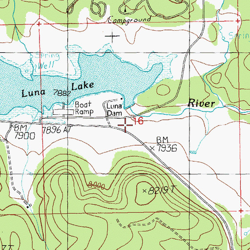 Topographic Map of Luna Dam, AZ