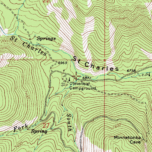 Topographic Map of Snowslide Canyon, ID