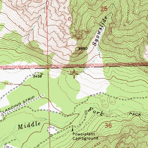 Topographic Map of Snowslide Creek, ID